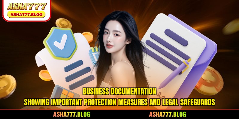 Business documentation showing important protection measures and legal safeguards