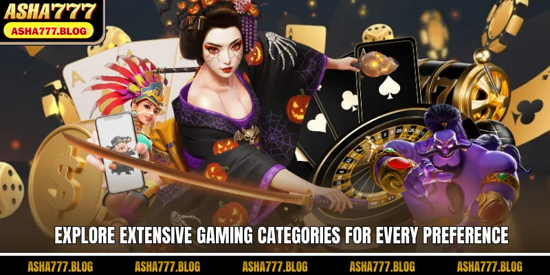 Explore extensive gaming categories for every preference