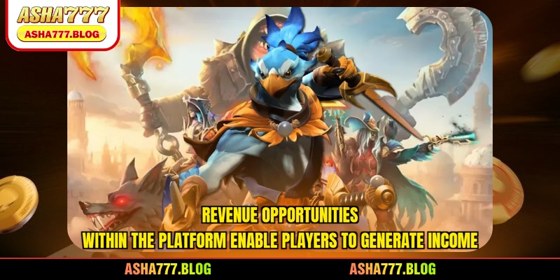 Revenue opportunities within the platform enable players to generate income